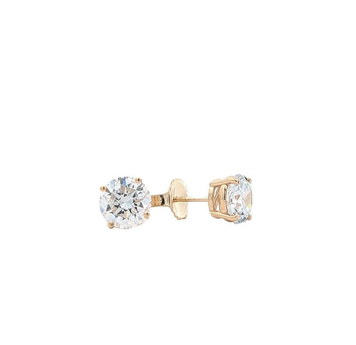 14KT Yellow Gold 3.02ctw Lab Grown Diamond Stud Earrings