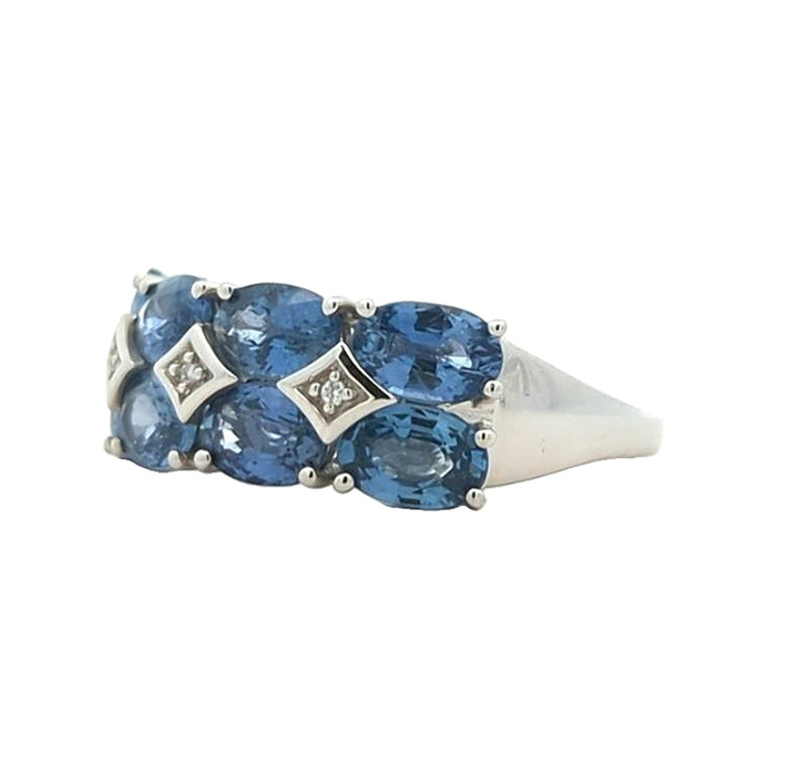 18KT White Gold Tanzanite and Diamond Estate Ring