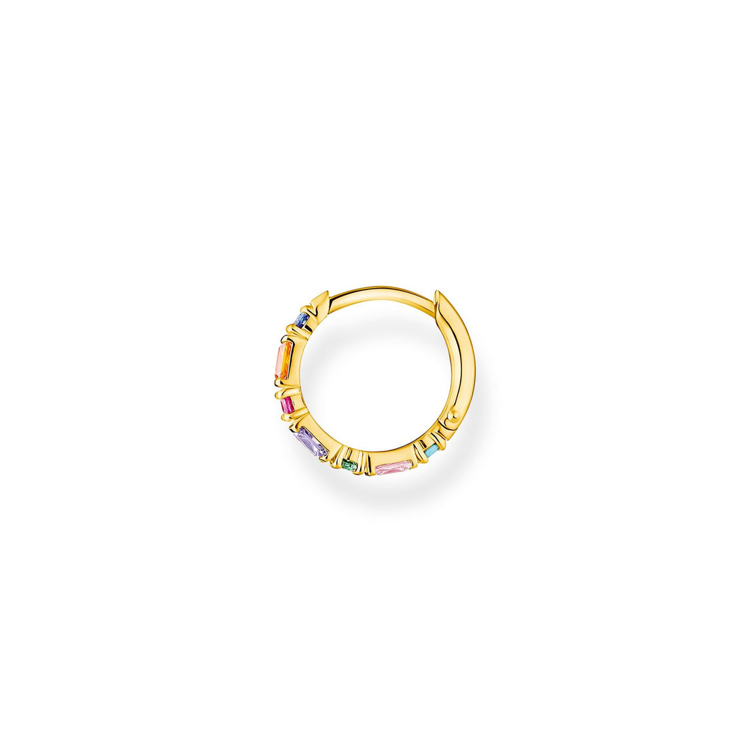 Thomas Sabo Sterling Silver Gold Plated Colourful Stone Hoop Earring