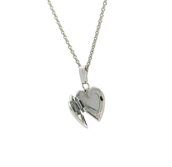 Sterling Silver Baby Heart Polished Locket 13" Necklace