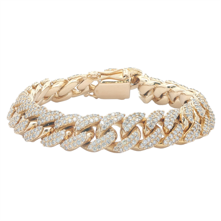 14K Yellow Gold 8.66ctw Lab Grown Diamond 8.5" Curb Bracelet