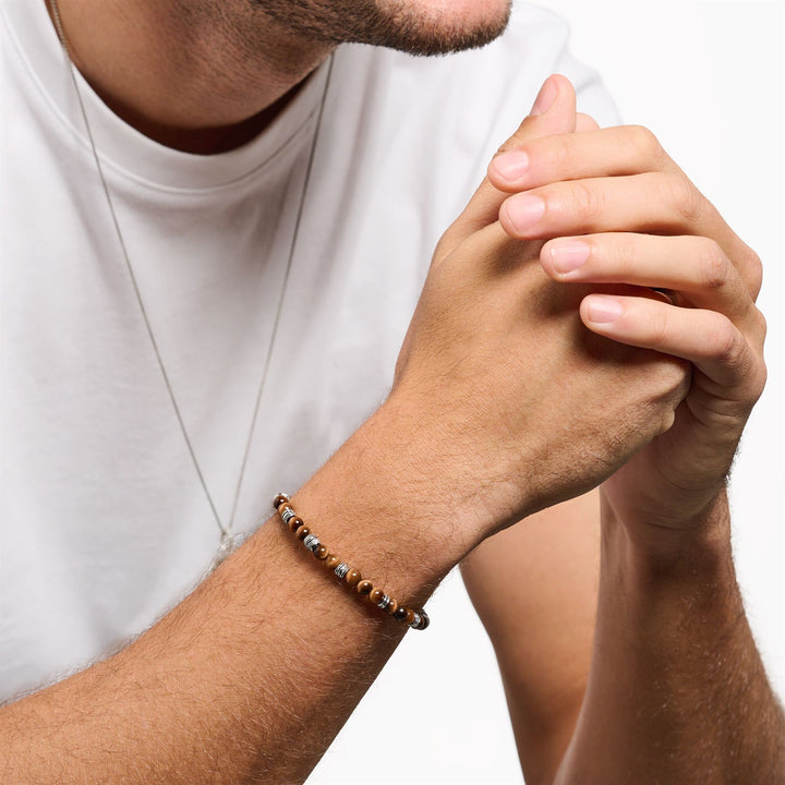 Thomas Sabo Sterling Silver Tiger's Eye Lucky Charm Bracelet