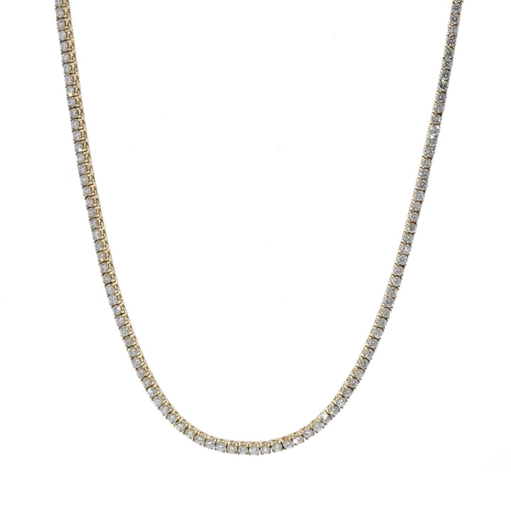 14KT Yellow Gold 4.84ctw Diamond 17" Estate Tennis Necklace