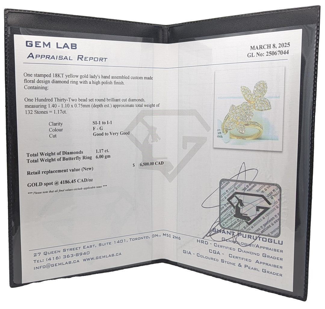 18KT Yellow Gold 1.17ctw Diamond Flower Ring