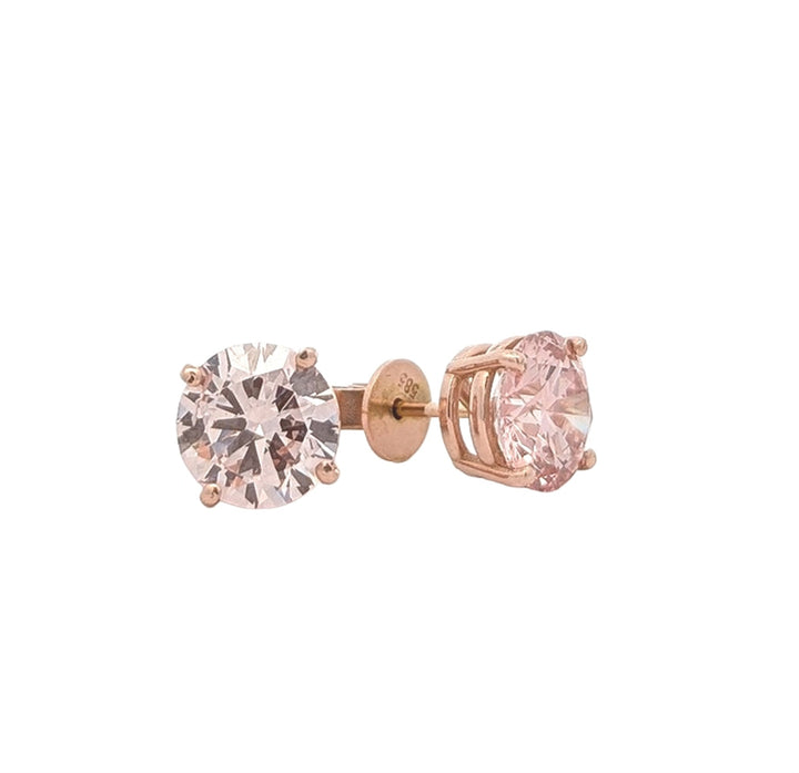 14KT Rose Gold 3.02ctw Lab Grown Pink Diamond Stud Earrings