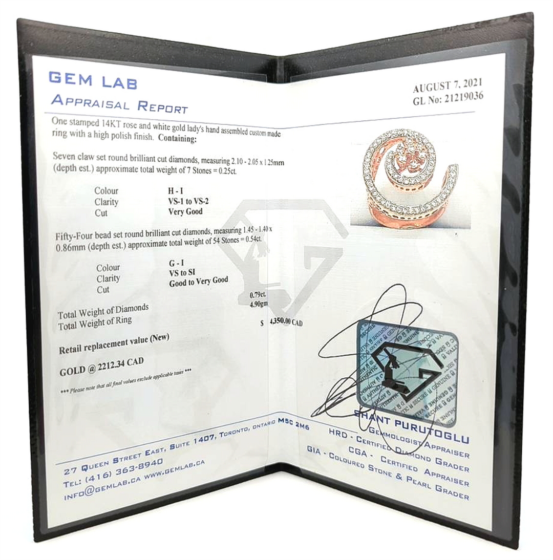 14KT Rose and White Gold 0.79ctw Diamond Estate Ring