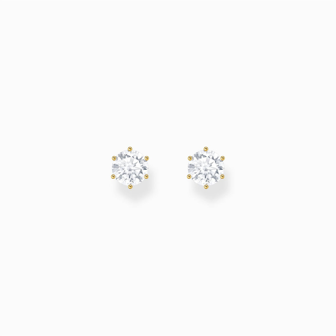 Thomas Sabo Gold-Plated Ear Studs With White Zirconia In Brilliant Cut