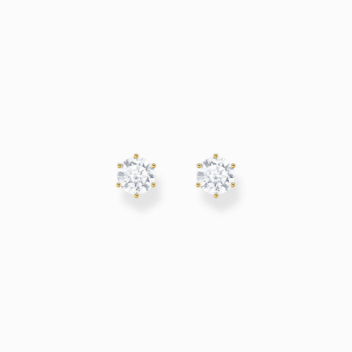 Thomas Sabo Gold-Plated Ear Studs With White Zirconia In Brilliant Cut