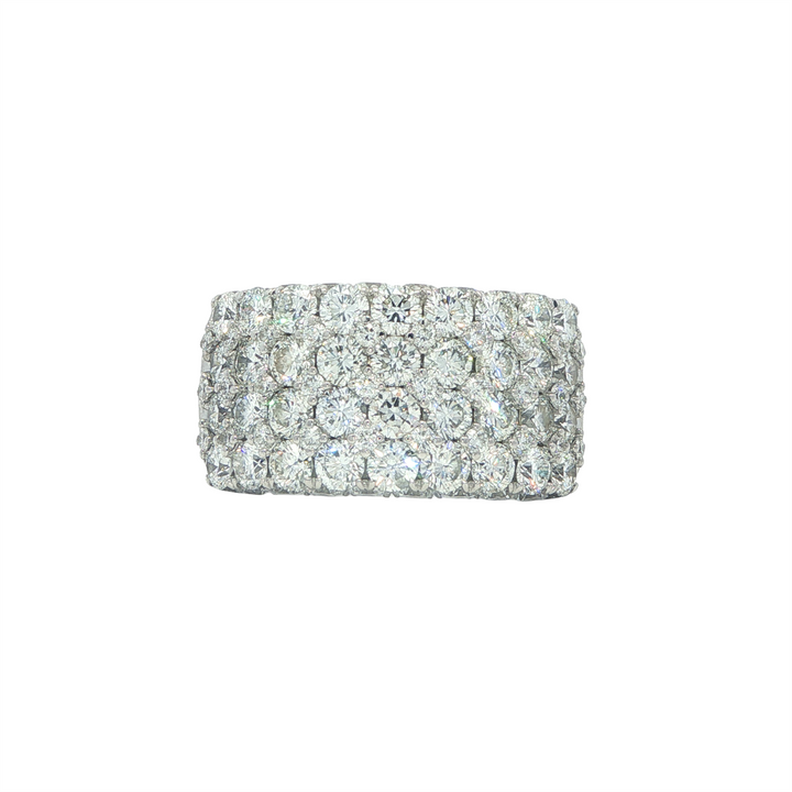 18K White Gold 5.00ctw Diamond Cluster Estate Band