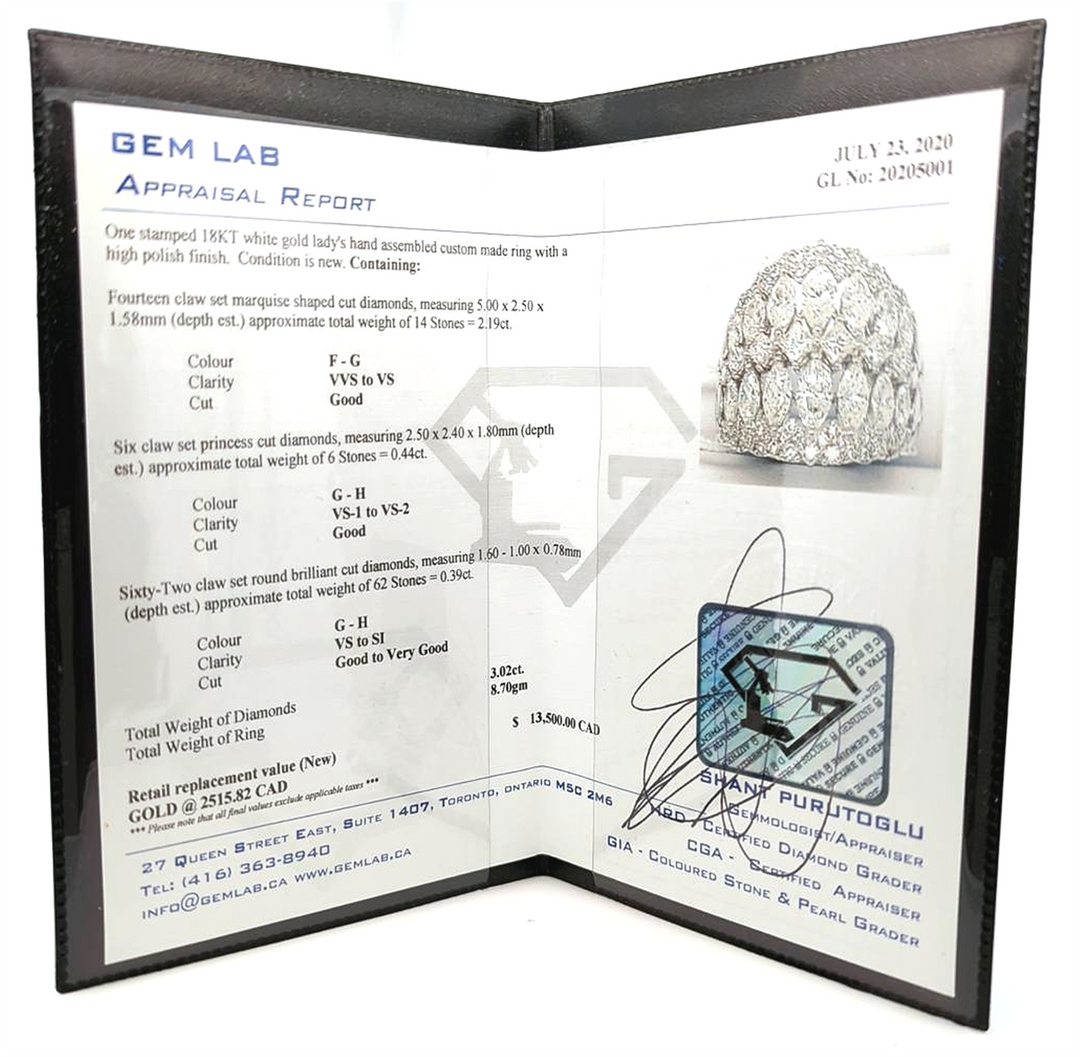 18KT White Gold 3.02ctw Diamond Fashion Ring