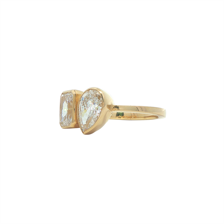 14K Yellow Gold 2.01ctw Lab Grown Diamond Toi Et Moi Ring