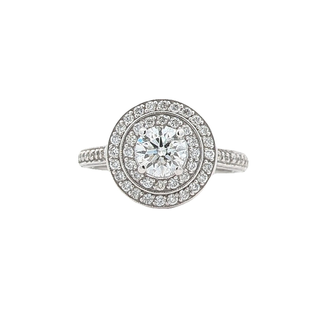 14KT White Gold 1.51ctw Diamond Estate Wedding Set