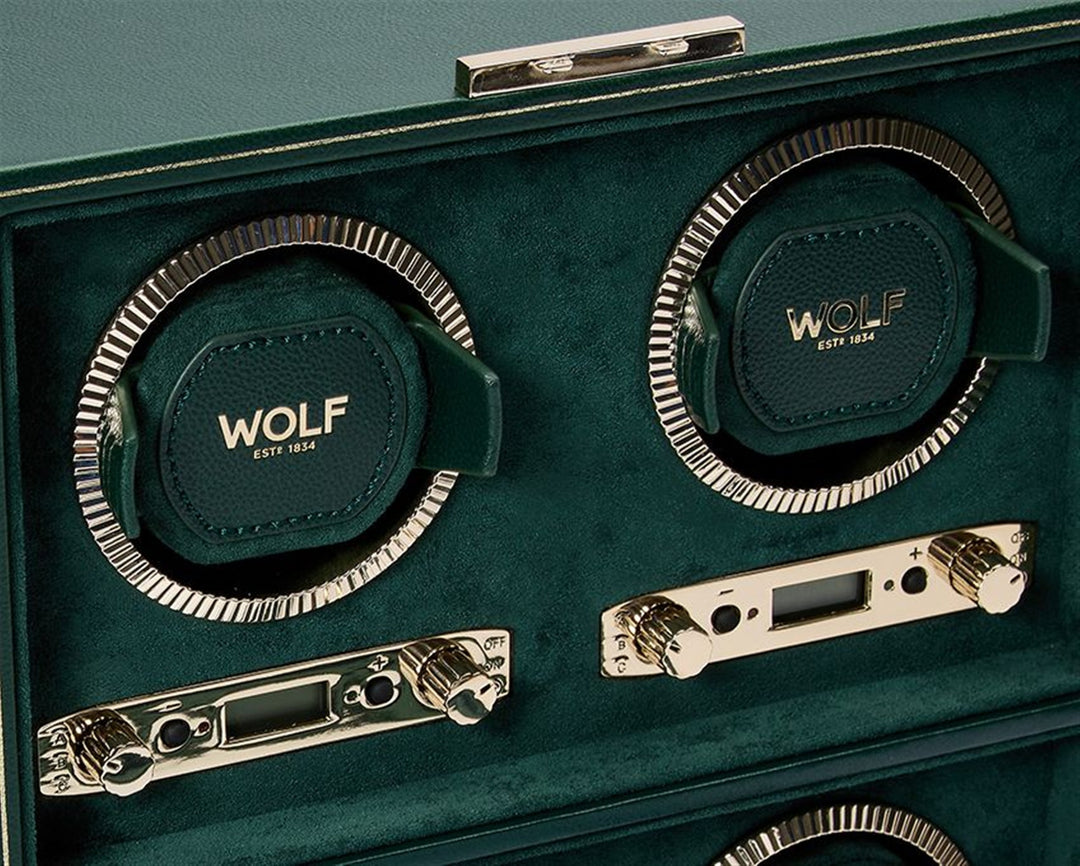 British Racing 4 Piece Watch Winder - Green