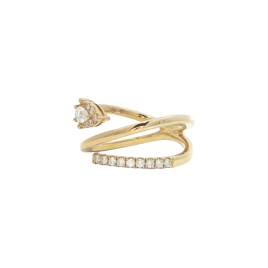 18K Yellow Gold 0.37ctw Diamond Ring