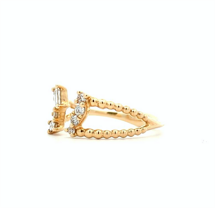 14KT Yellow Gold 0.21ctw Diamond Ring