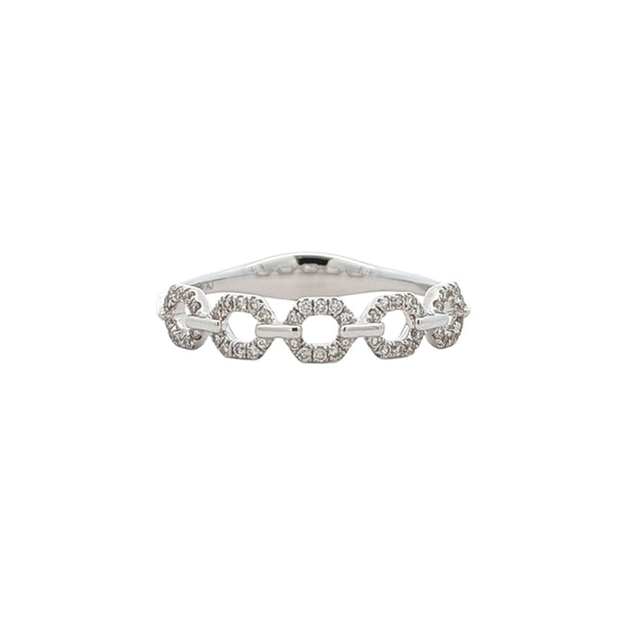 14KT White Gold 0.15ctw Diamond Band