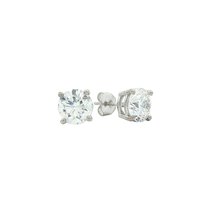 14KT White Gold 3.61ctw Diamond Stud Estate Earrings