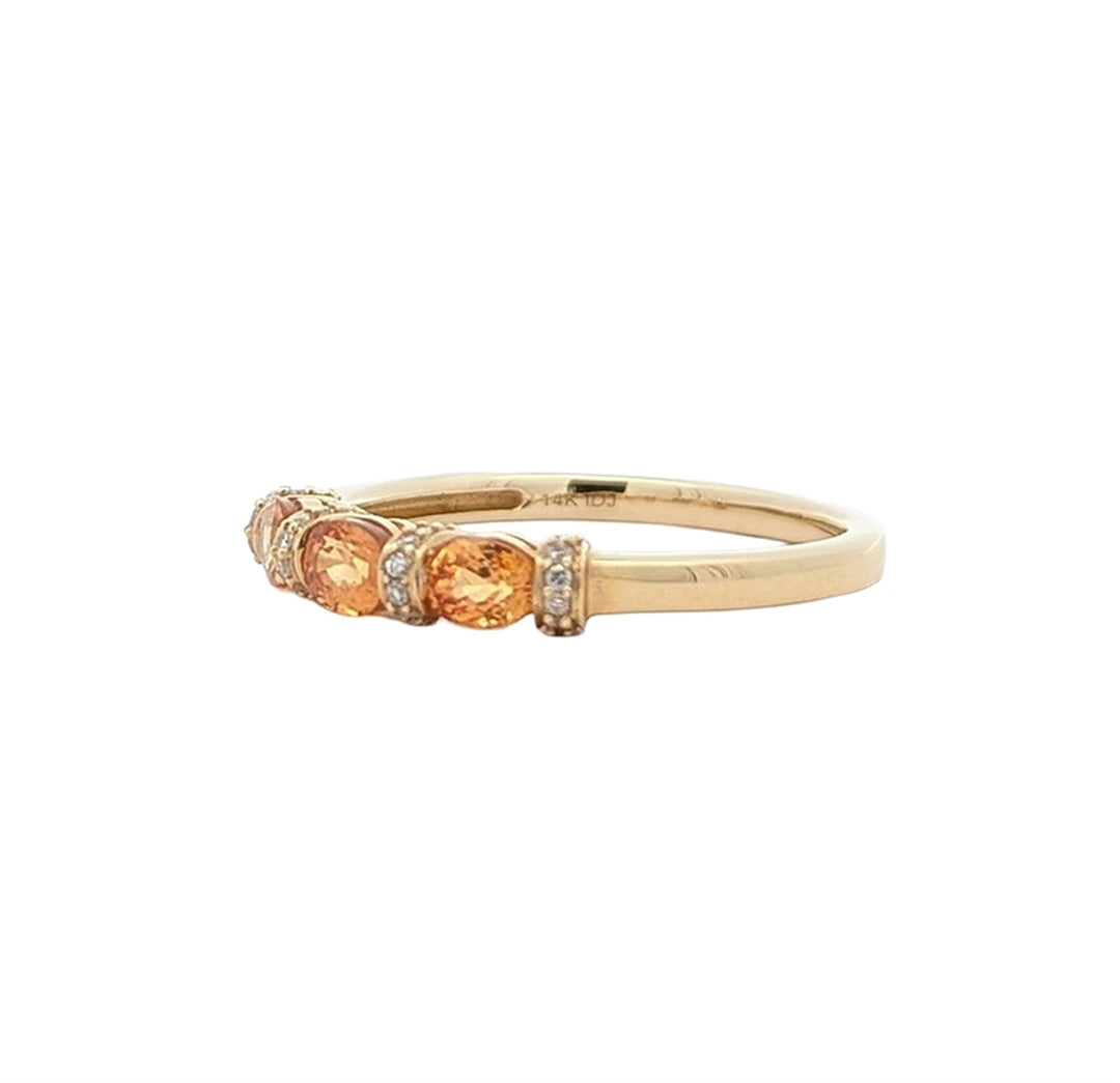 14KT Yellow Gold Citrine and Diamond Estate Ring
