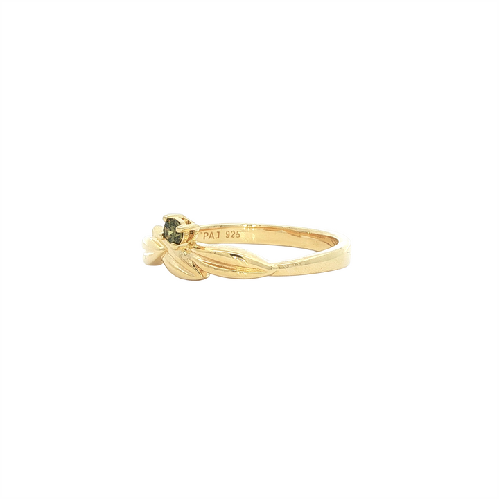 REIGN Gold Plated CZ Olive Leaf Ring