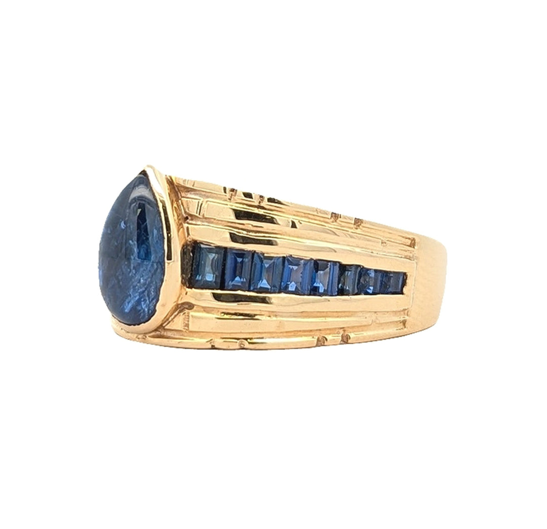 18KT Yellow Gold Estate Men's Sapphire Ring