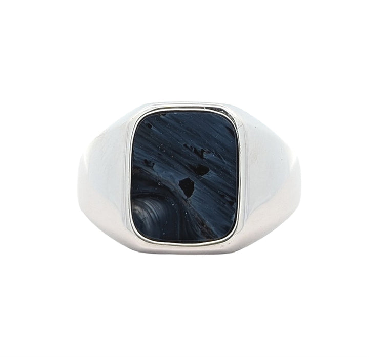 Sterling Silver Pietersit Blue Ring