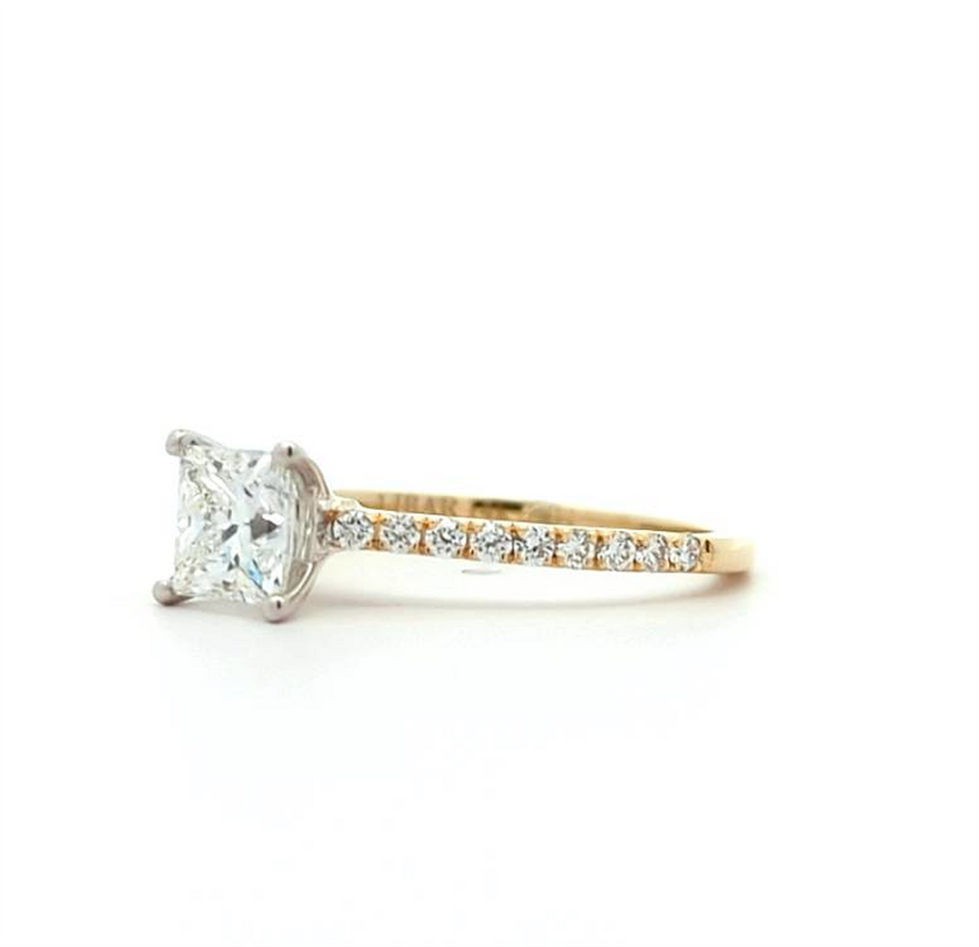 14KT Yellow and White Gold 1.18ctw Diamond Engagement Ring