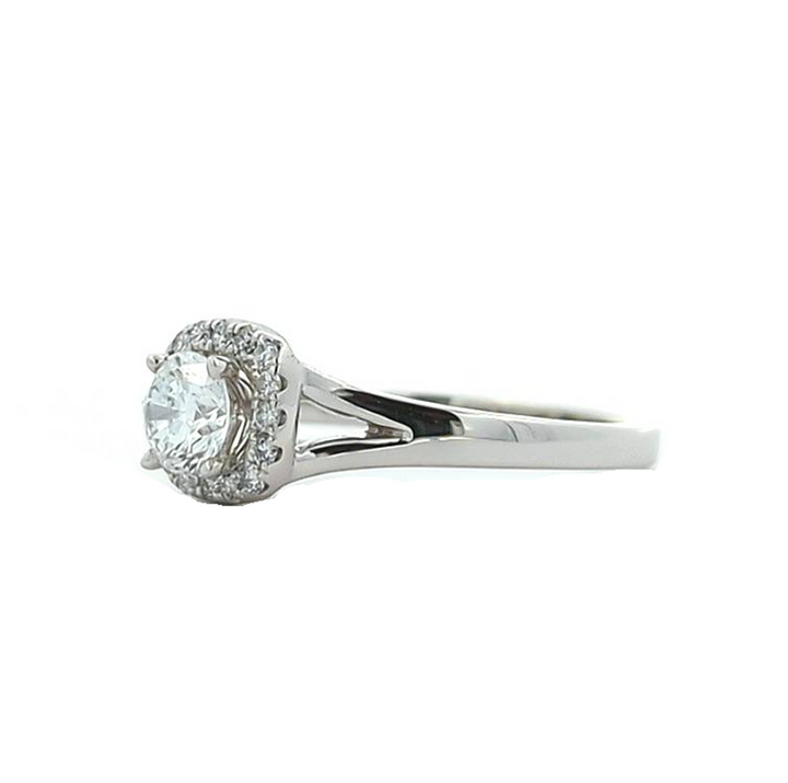 14KT White Gold 0.60ctw Lab Grown Diamond Halo Engagement Ring