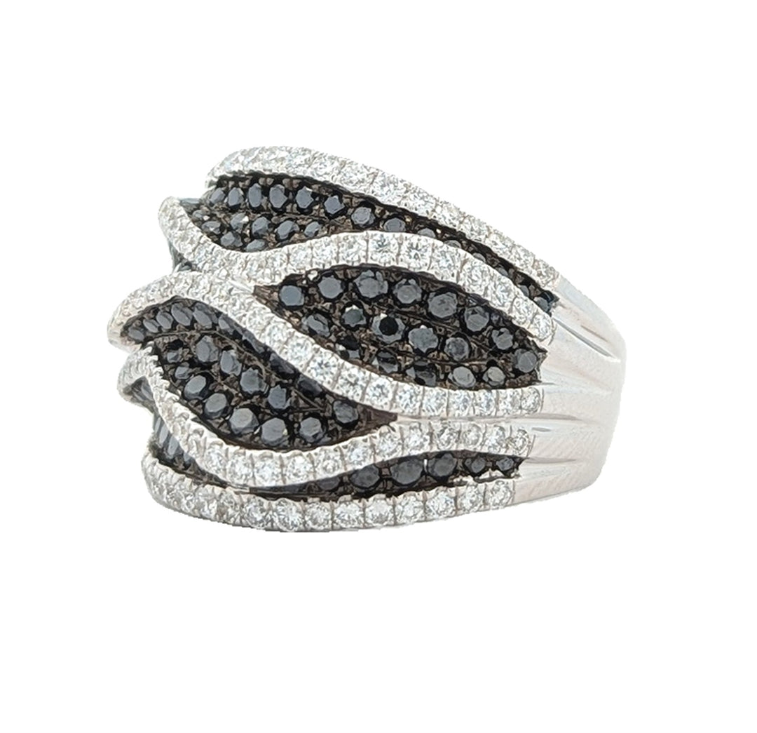 14KT White Gold 1.94ctw Black and White Diamond Fashion Ring
