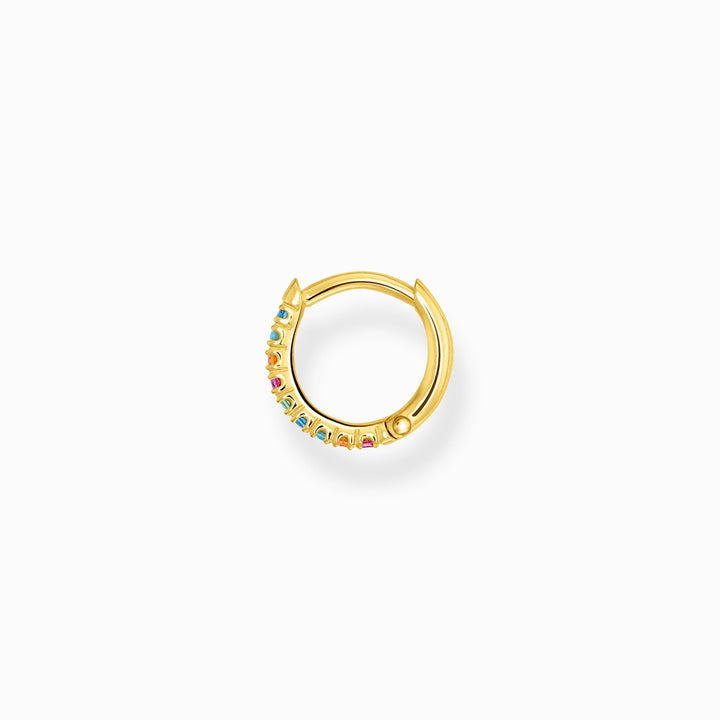 Thomas Sabo Sterling Silver Gold Plated Colourful Stones Single Hoop Earring