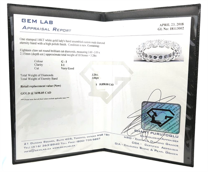 14KT White Gold 3.28ctw Diamond Estate Eternity Band