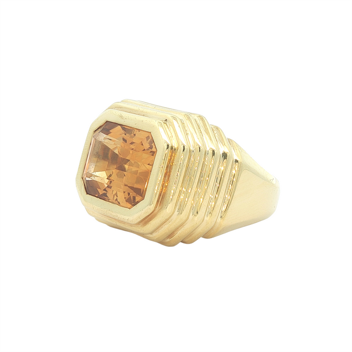 18KT Yellow Gold Citrine Solitaire Ring