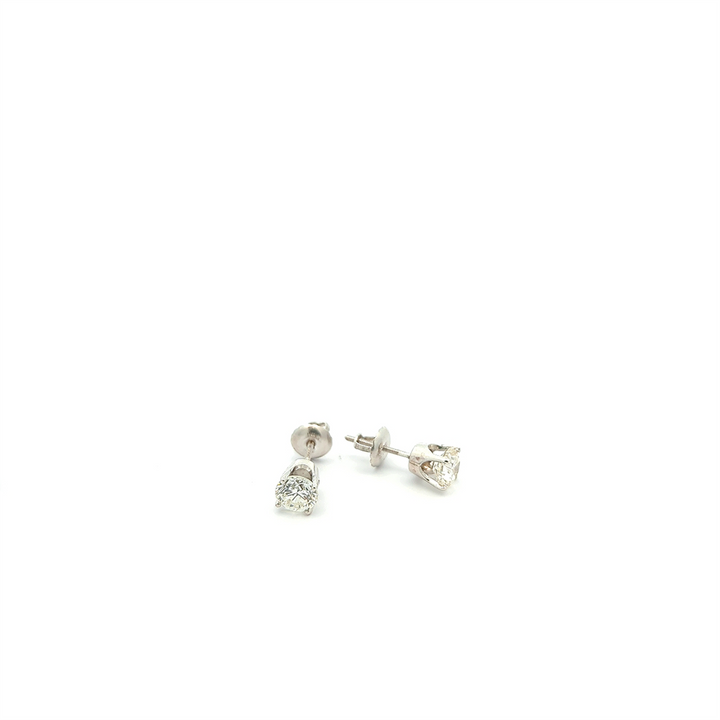 14KT White Gold 1.00ctw Diamond Estate Stud Earrings
