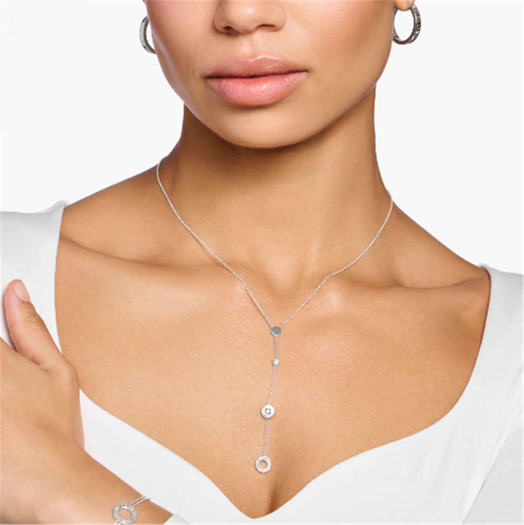 Thomas Sabo Sterling Silver CZ Drop Necklace