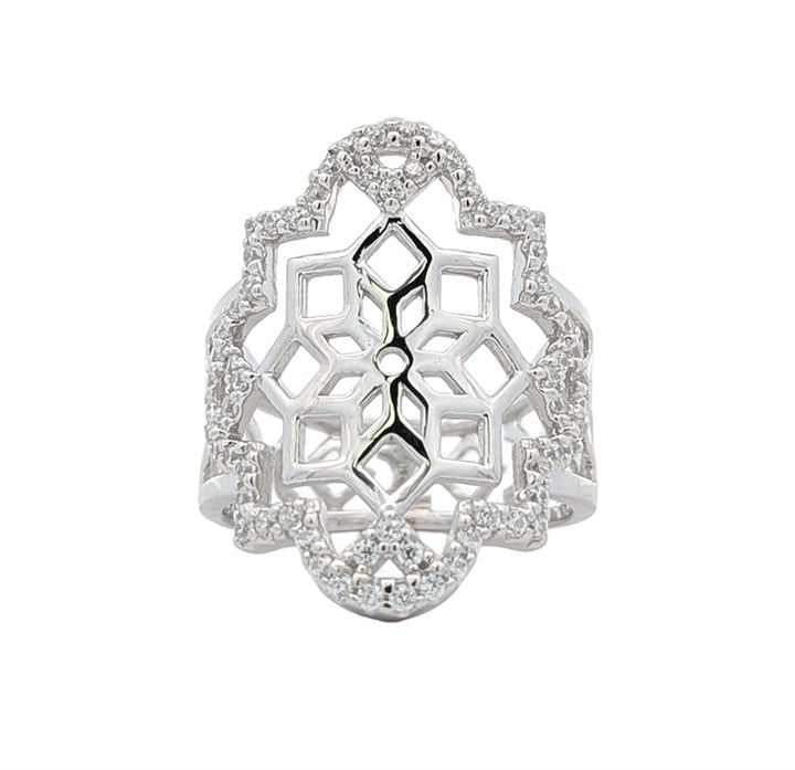 REIGN Sterling Silver CZ Snow Flake Ring